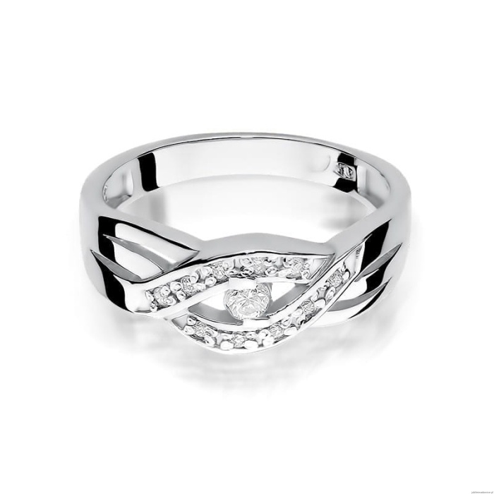 Pierścionek W083 Diament 0,05ct białe złoto