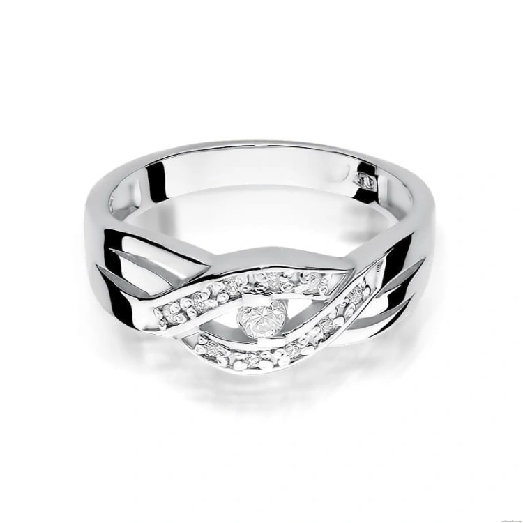 Pierścionek W083 Diament 0,05ct białe złoto