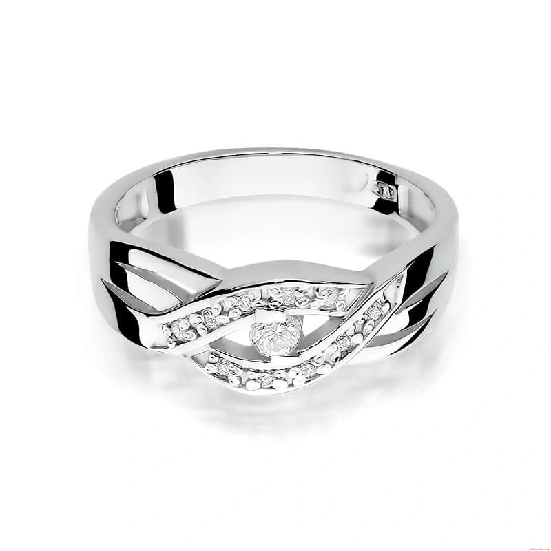 Pierścionek W083 Diament 0,05ct białe złoto