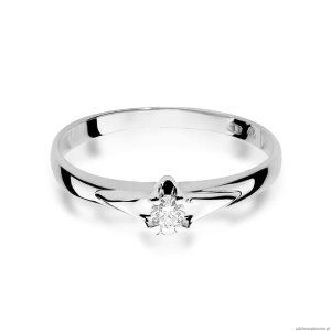 Pierścionek W088 Diament 0,08ct białe złoto