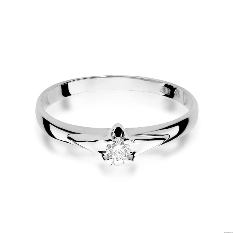 Pierścionek W088 Diament 0,08ct białe złoto