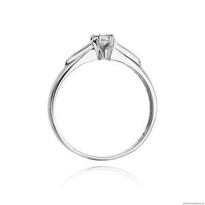 Pierścionek W088 Diament 0,08ct białe złoto