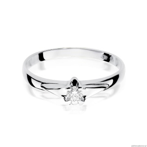 Pierścionek W088 Diament 0,10ct białe złoto