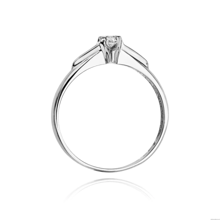 Pierścionek W088 Diament 0,10ct białe złoto