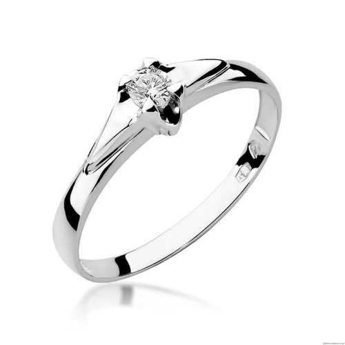 Pierścionek W088 Diament 0,12ct białe złoto