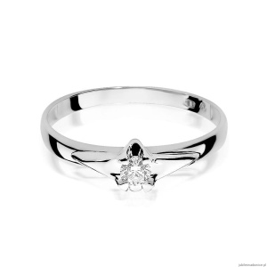 Pierścionek W088 Diament 0,12ct białe złoto