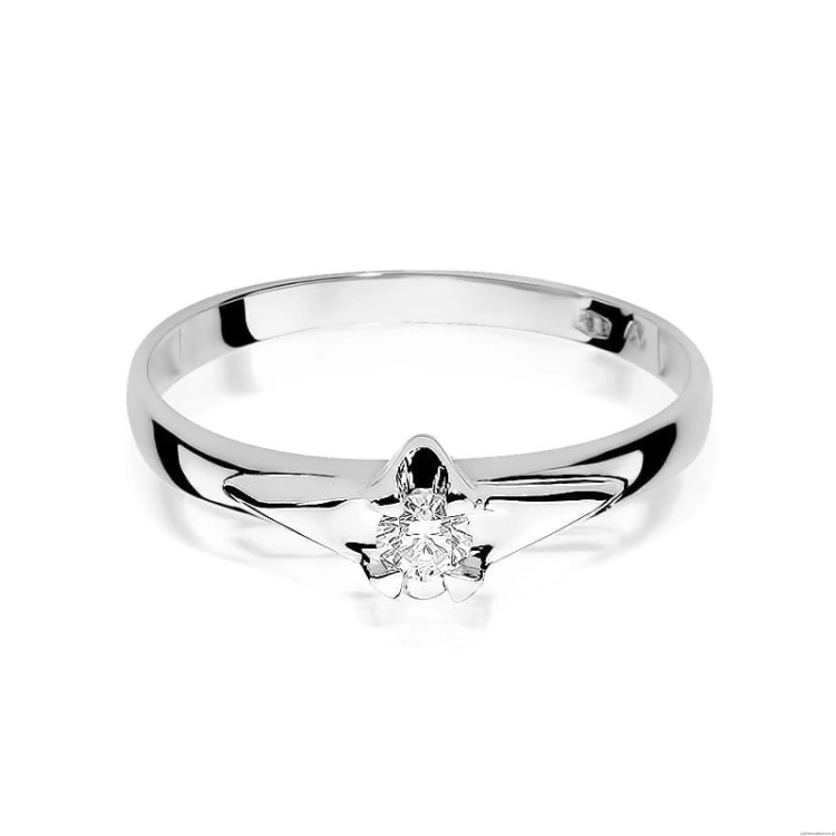 Pierścionek W088 Diament 0,12ct białe złoto