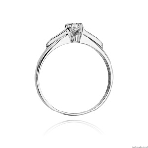 Pierścionek W088 Diament 0,12ct białe złoto