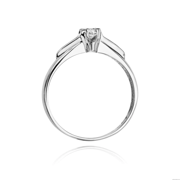 Pierścionek W088 Diament 0,12ct białe złoto