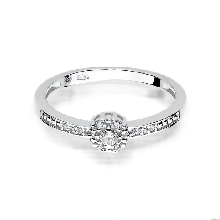 Pierścionek W091 Diament 0,04ct białe złoto