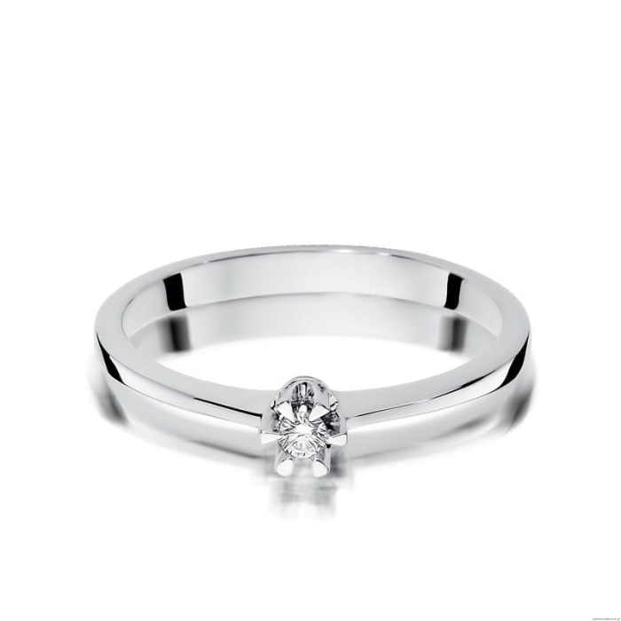 Pierścionek W111 Diament 0,04ct białe złoto