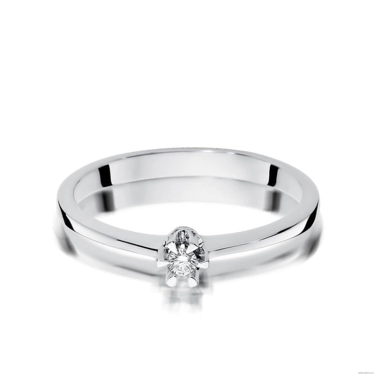 Pierścionek W111 Diament 0,04ct białe złoto