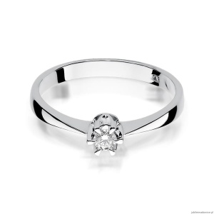 Pierścionek W111 Diament 0,10ct białe złoto