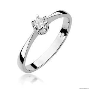 Pierścionek W111 Diament 0,15ct białe złoto