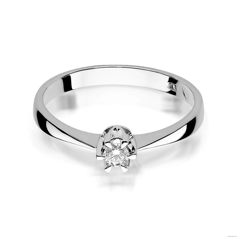 Pierścionek W111 Diament 0,15ct białe złoto