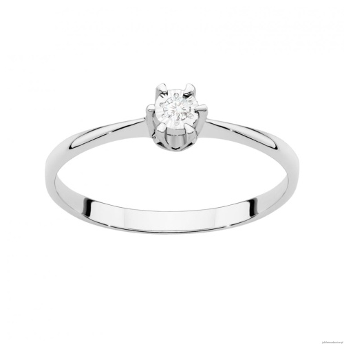 Pierścionek W111T Diament 0,03ct białe złoto