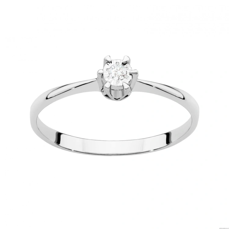 Pierścionek W111T Diament 0,03ct białe złoto