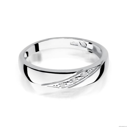 Pierścionek W0118 z diamentami białe złoto