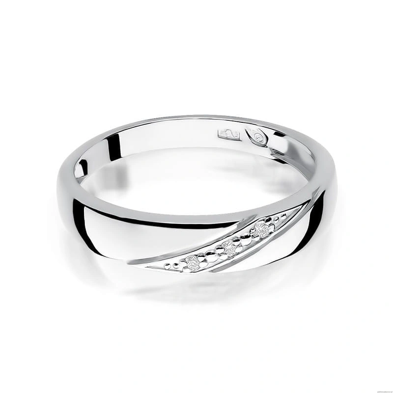 Pierścionek W0118 z diamentami białe złoto