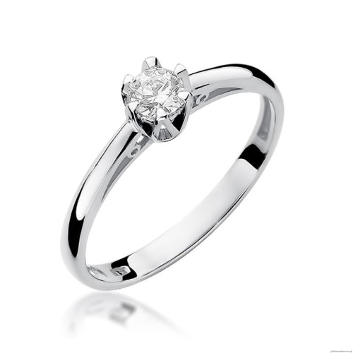 Pierścionek W133 Diament 0,15ct białe złoto