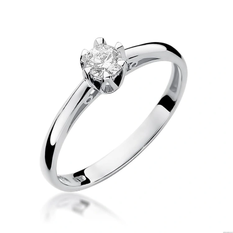 Pierścionek W133 Diament 0,15ct białe złoto