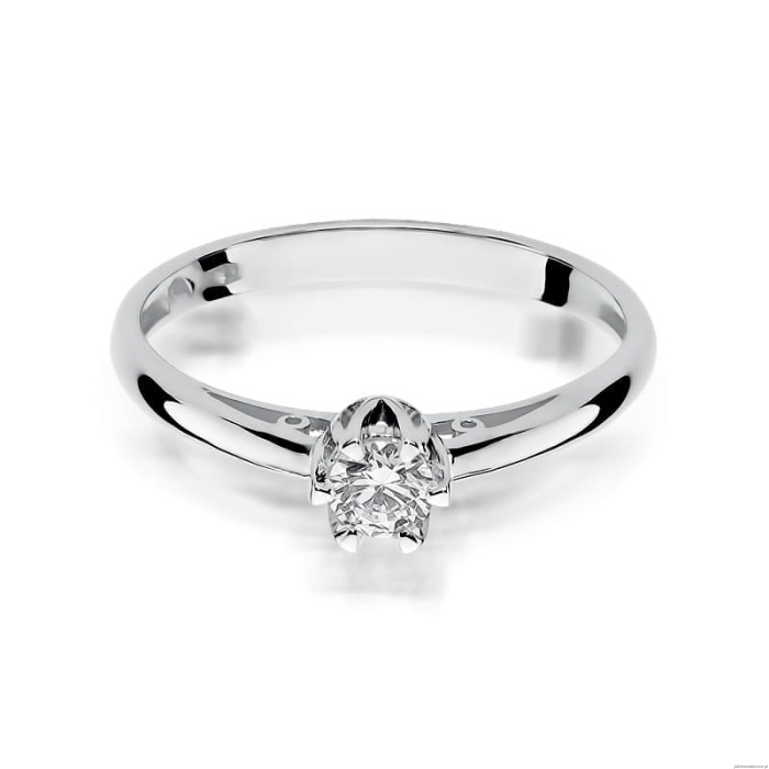 Pierścionek W133 Diament 0,15ct białe złoto