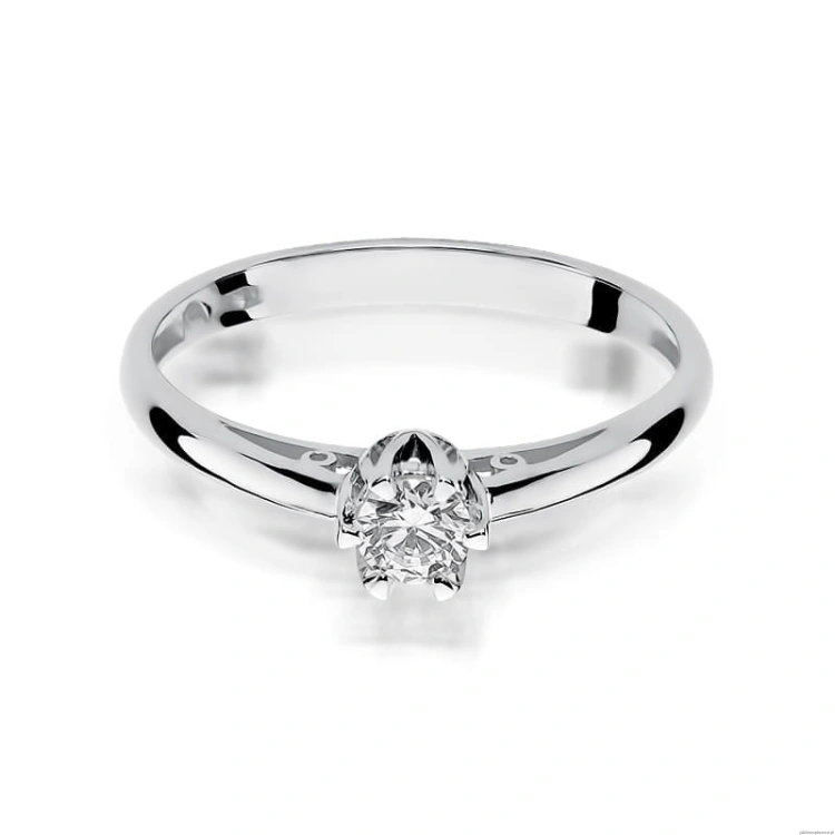 Pierścionek W133 Diament 0,15ct białe złoto
