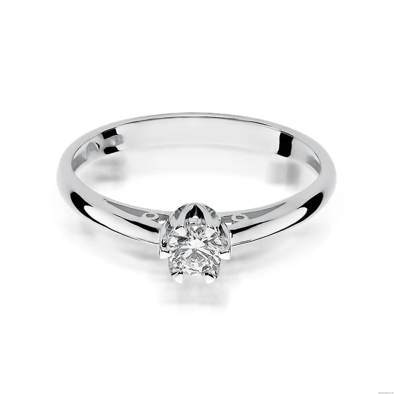 Pierścionek W133 Diament 0,15ct białe złoto