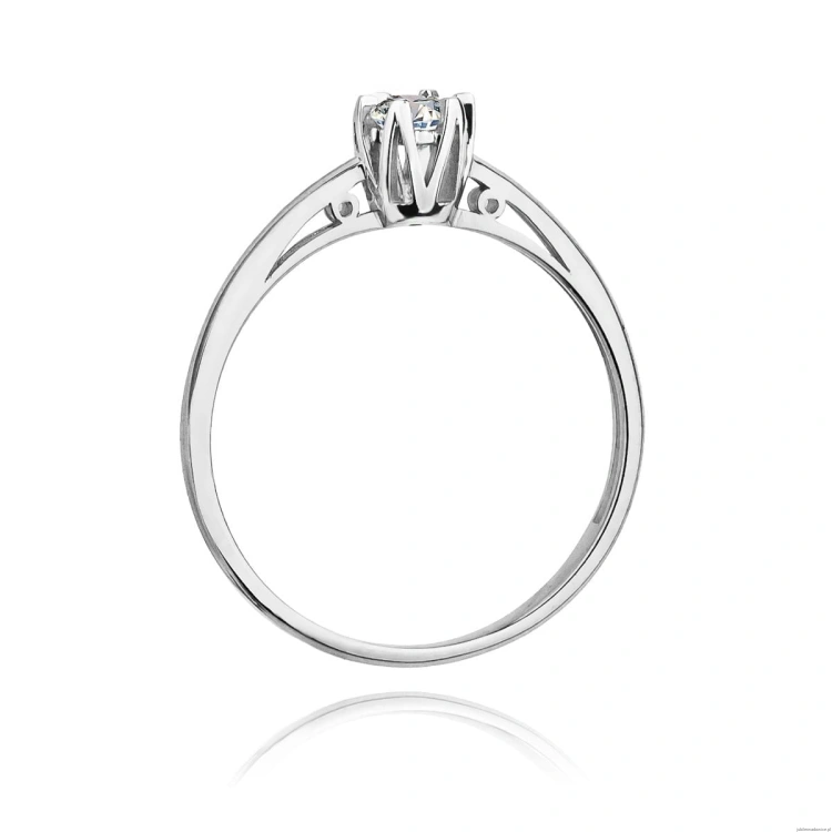 Pierścionek W133 Diament 0,15ct białe złoto