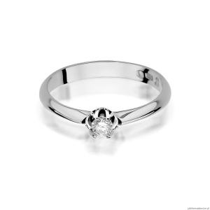 Pierścionek W134 Diament 0,10ct białe złoto