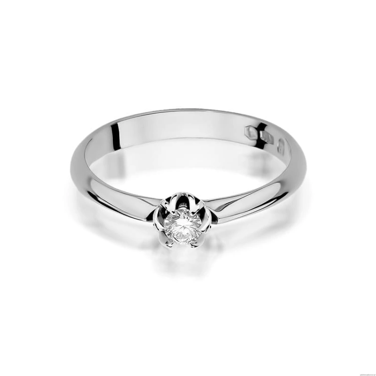 Pierścionek W134 Diament 0,10ct białe złoto