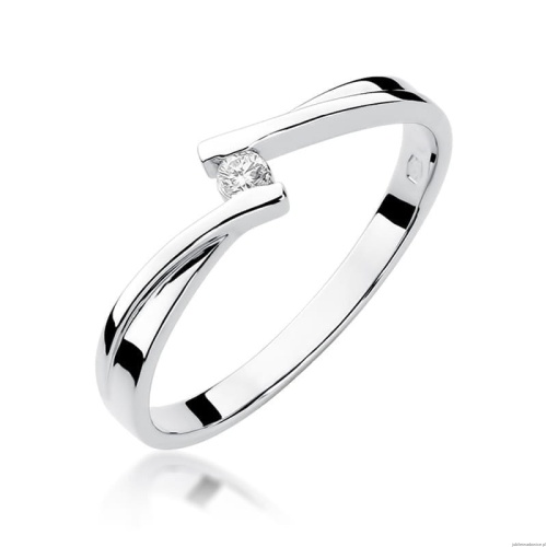 Pierścionek W137 Diament 0,04ct białe złoto