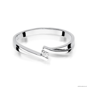 Pierścionek W137 Diament 0,04ct białe złoto