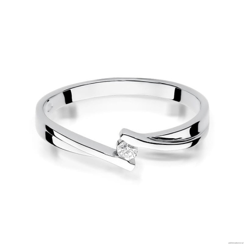 Pierścionek W137 Diament 0,04ct białe złoto
