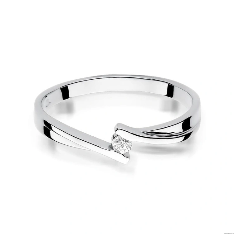 Pierścionek W137 Diament 0,04ct białe złoto
