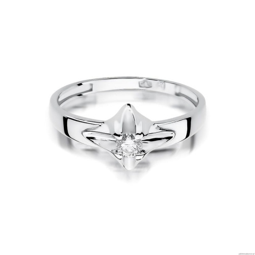Pierścionek W155 Diament 0,12ct białe złoto