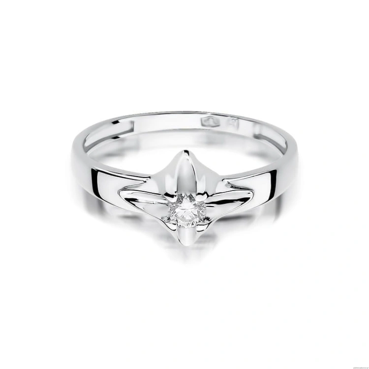 Pierścionek W155 Diament 0,12ct białe złoto