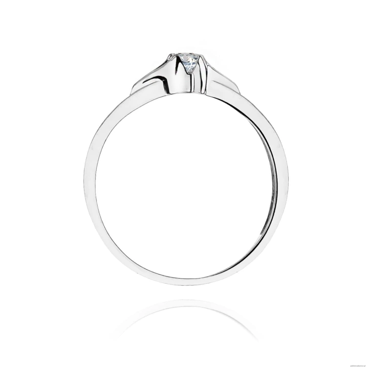 Pierścionek W155 Diament 0,12ct białe złoto