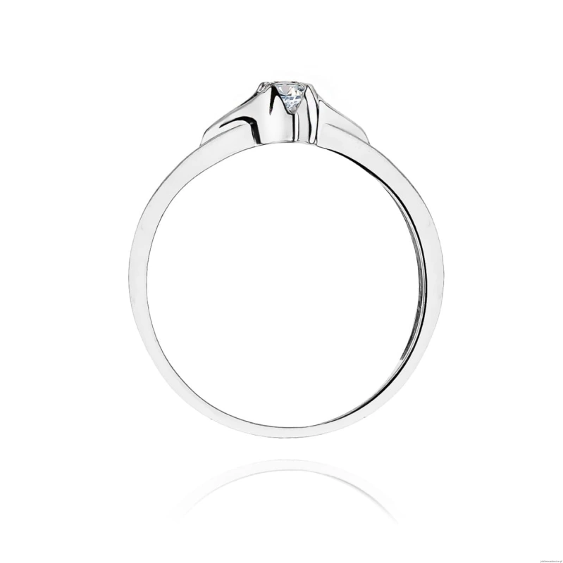 Pierścionek W155 Diament 0,12ct białe złoto