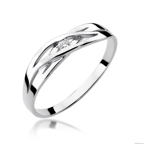 Pierścionek W156 Diament 0,05ct białe złoto