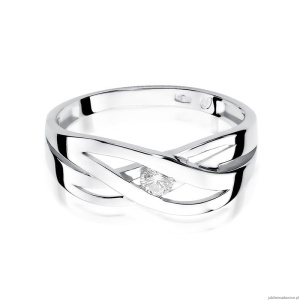 Pierścionek W156 Diament 0,10ct białe złoto