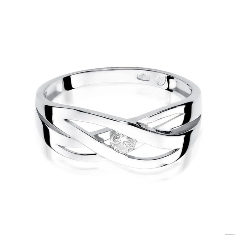 Pierścionek W156 Diament 0,10ct białe złoto
