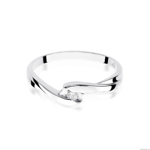 Pierścionek W158 Diament 0,05ct białe złoto