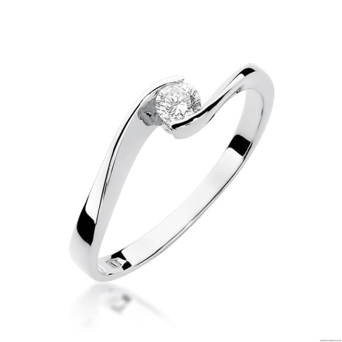 Pierścionek W160 Diament 0,13ct białe złoto
