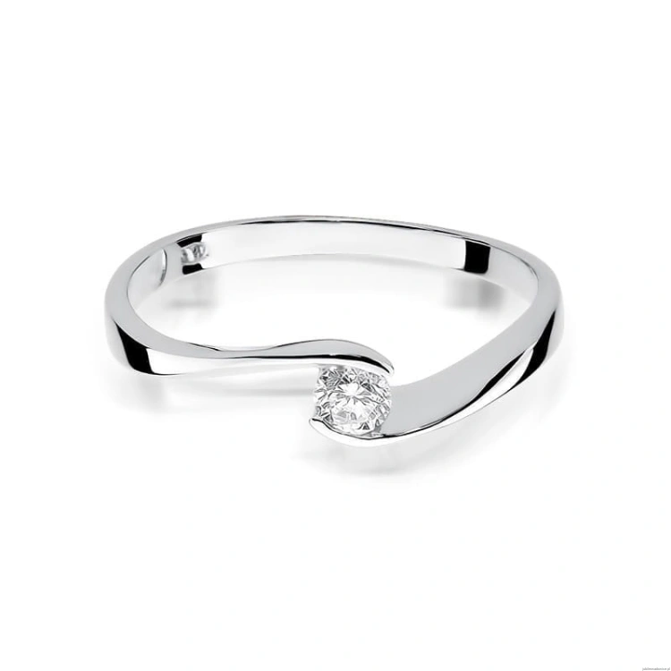 Pierścionek W160 Diament 0,13ct białe złoto