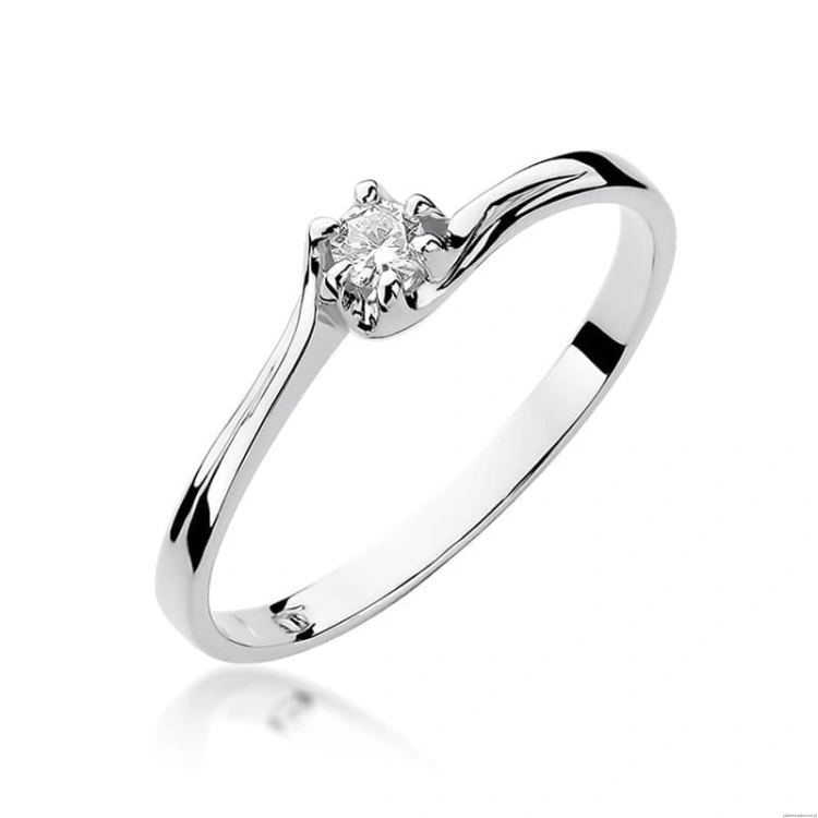 Pierścionek W163 Diament 0,10ct białe złoto