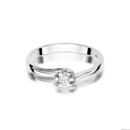Pierścionek W163 Diament 0,10ct białe złoto