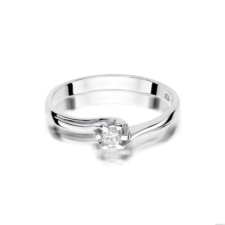 Pierścionek W163 Diament 0,10ct białe złoto