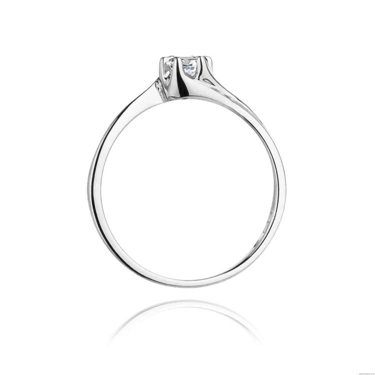 Pierścionek W163 Diament 0,10ct białe złoto