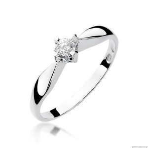 Pierścionek W171 Diament 0,12ct białe złoto